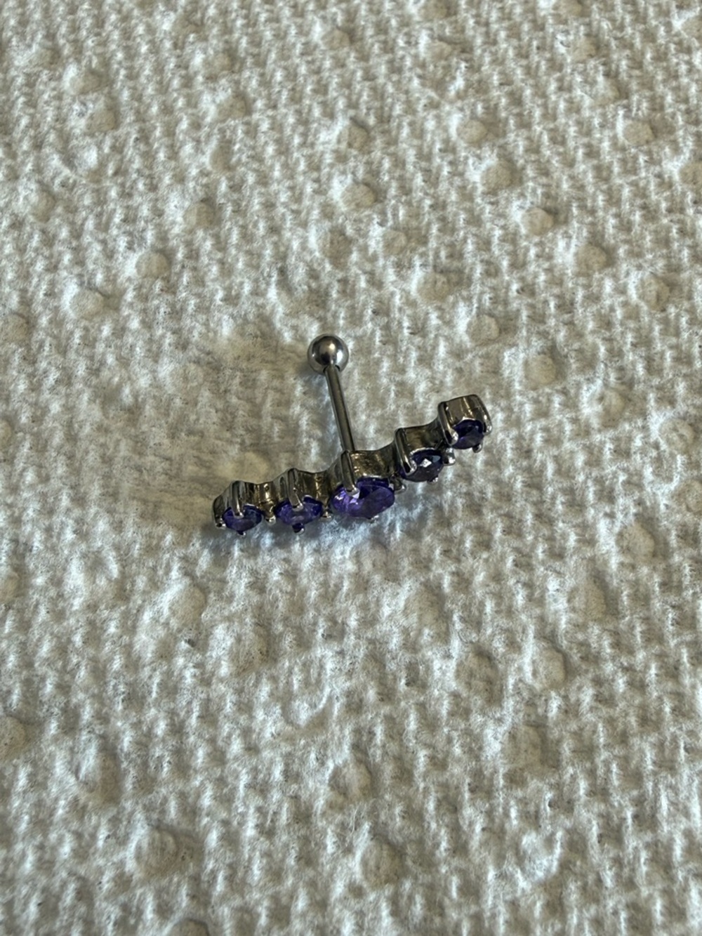 Sterling Silver Purple Gem Cluster Ear Piercing Jewelry - earring